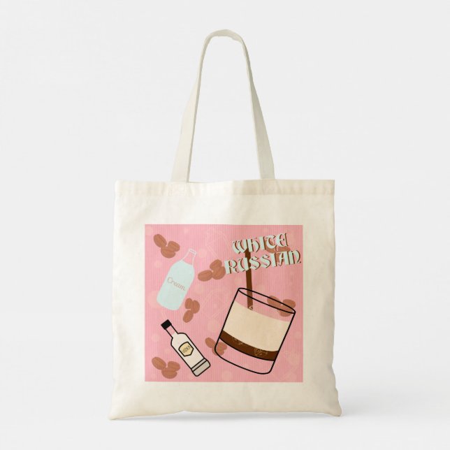 White Russian Cocktail Tote Bag (Back)