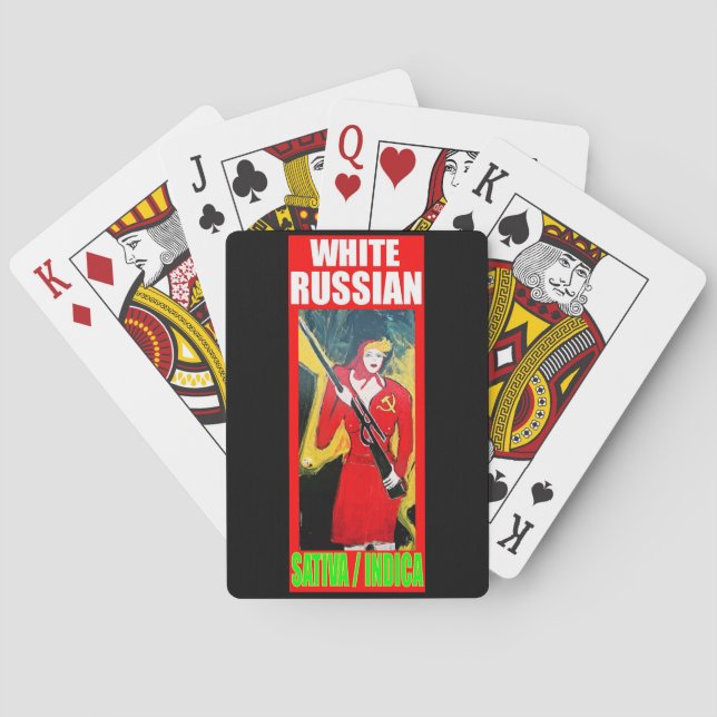WHITE RUSSIAN SATIVA INDICA PLAYING CARDS (Back)