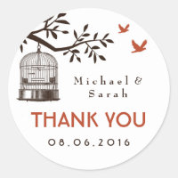 White Rustic and Vintage Bird Cage Wedding Sticker