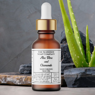 White rustic dropper or cosmetics bottle label