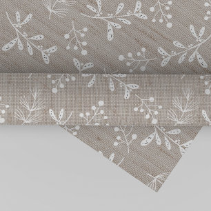 White Rustic Floral Christmas Wrapping Paper