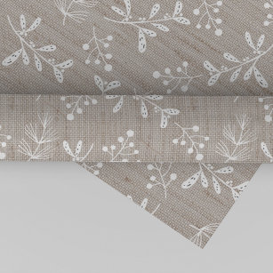White Rustic Floral Christmas Wrapping Paper