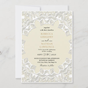 White Rustic Lace wedding invitations