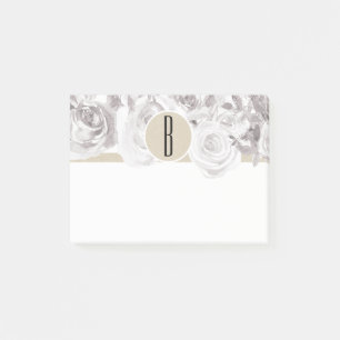 White Rustic Winter Roses Shabby Chic Elegant Post-it Notes