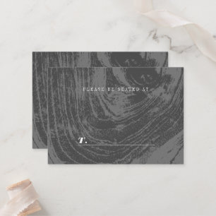 White Rustic Woodgrain Texture Winter Wedding Place Card