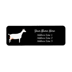 White Saanen Dairy Goat Return Address Label