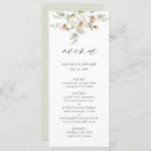 White Sage Blush Elegant Floral Wedding Menu