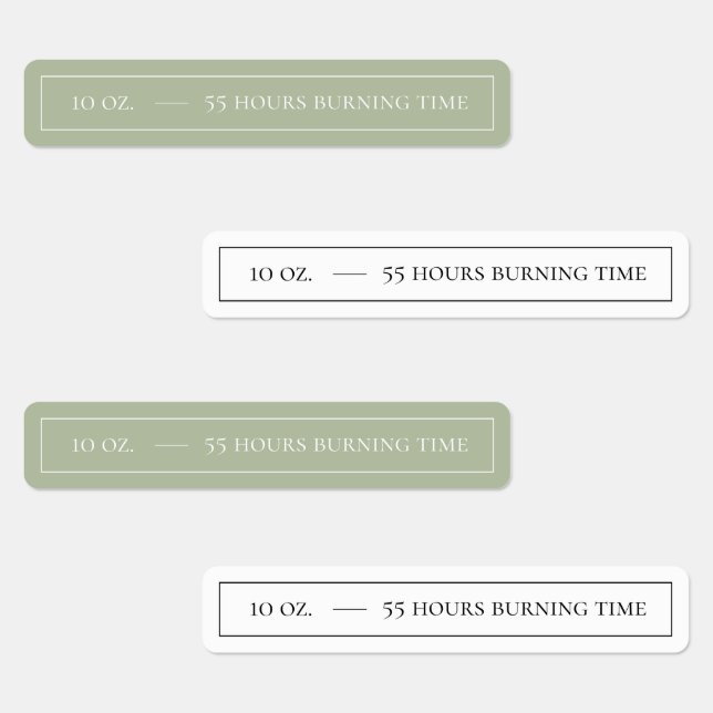 White & Sage Candle Tamper-proof Seal Labels (Group)