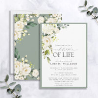 White Sage Green Floral Celebration of Life