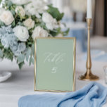 White & Sage Green Wedding Table Number Card<br><div class="desc">Set the tone for your elegant seaside celebration with this minimalist table number card from the Coastal Chic collection. Perfect for beach weddings, coastal venues, or any event with a refined, airy aesthetic. Designed to coordinate with the "Genna" Wedding Invitation Collection, you can view the collection link on this page...</div>