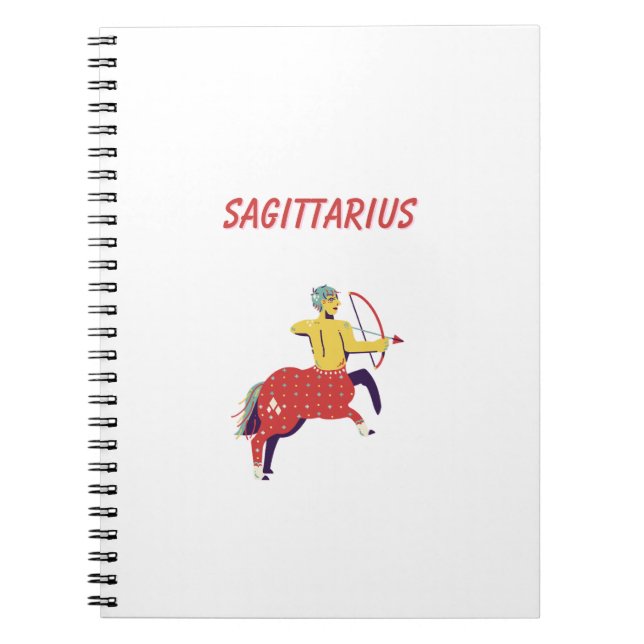 White Sagittarius, zodiac, star sign Notebook (Front)