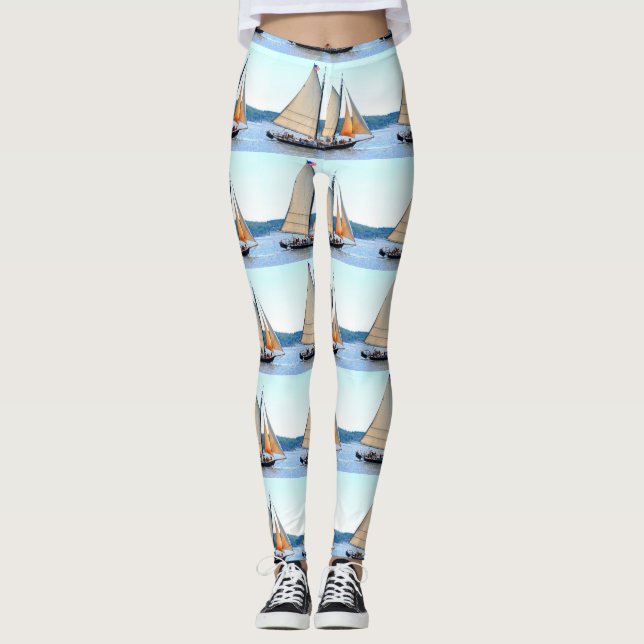 white sail maine schooner leggings (Front)