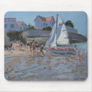 White sailboat Palais sur Mer France Mouse Mat