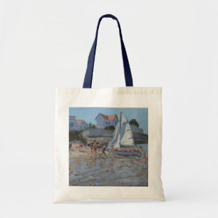 White sailboat Palais sur Mer France Tote Bag