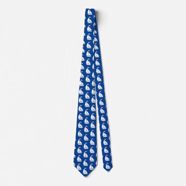 White Sailboats Tie (Front)