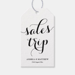 White Sales Trip Cute Modern Calligraphy Gift Tags