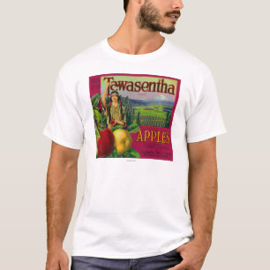 White Salmon, Washington - Tawasentha Apple Labe T-Shirt
