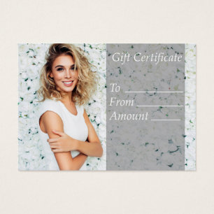 White Salon Gift Certificate Voucher Coupon