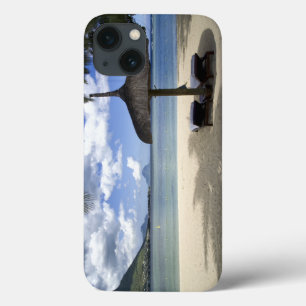 White Sand Beach and Umbrella iPhone 13 Case