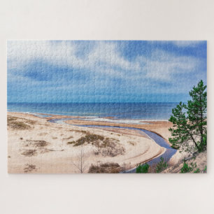 White sand beach near Baltic sea in Latvia Jigsaw Puzzle