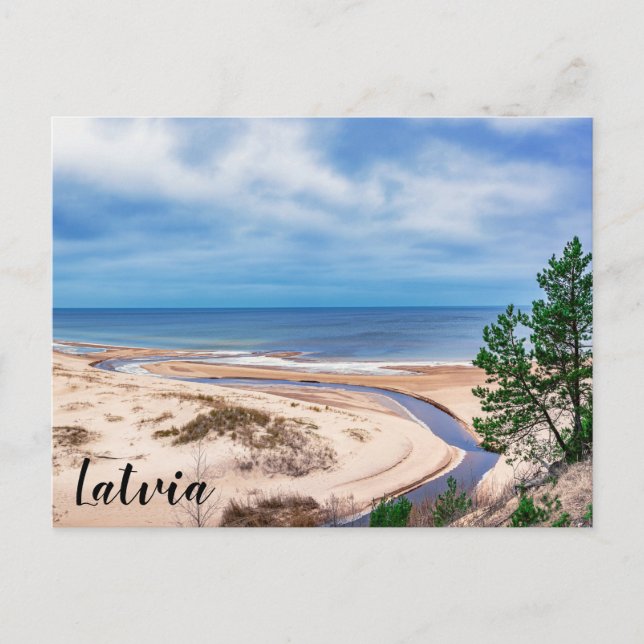 White sand beach near Baltic sea in Latvia Postcard (Front)