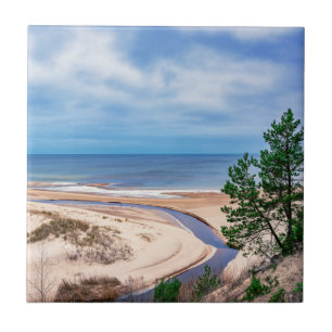 White sand beach near Baltic sea in Latvia Tile