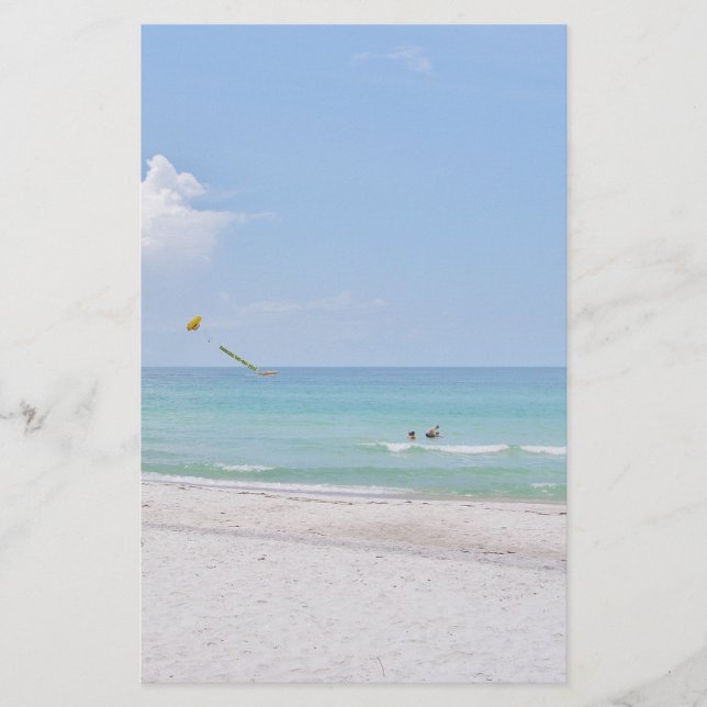 White Sand Beach Stationary Stationery (Front)
