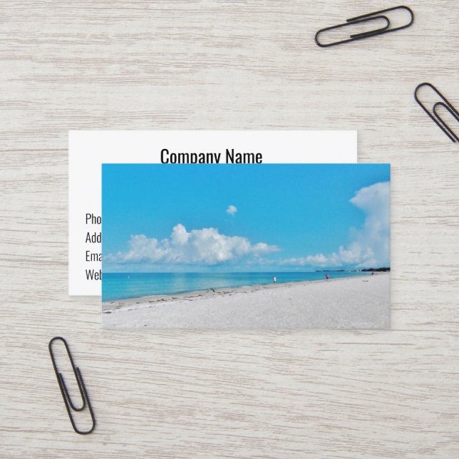 White Sand Business Cards (Front/Back In Situ)