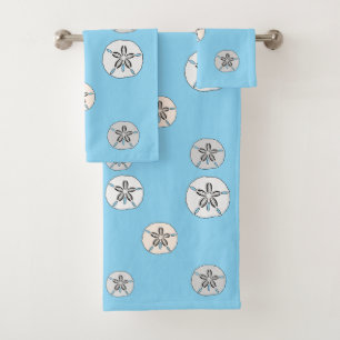 White sand dollars bath towel set