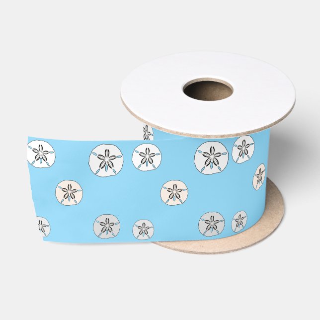 White sand dollars satin ribbon (Spool)
