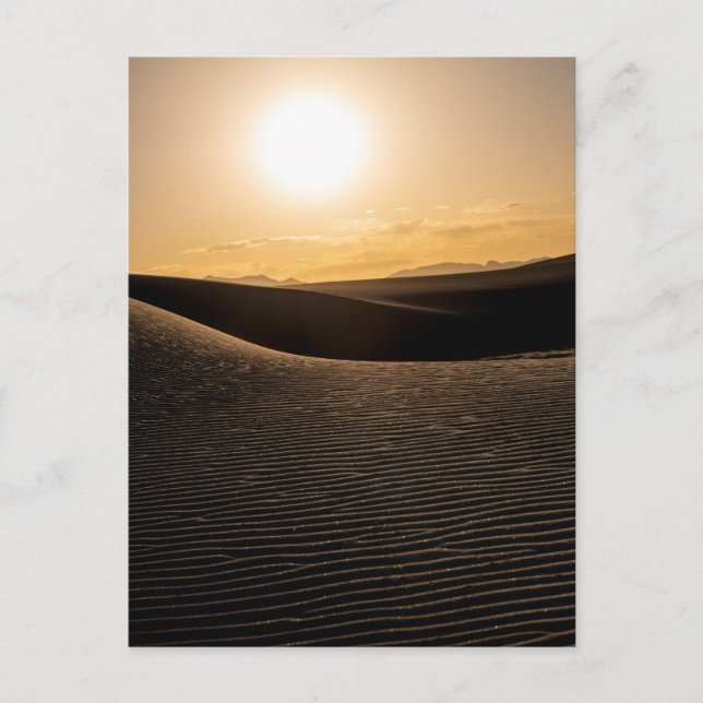White Sand Dunes National Park Sunset Postcard (Front)