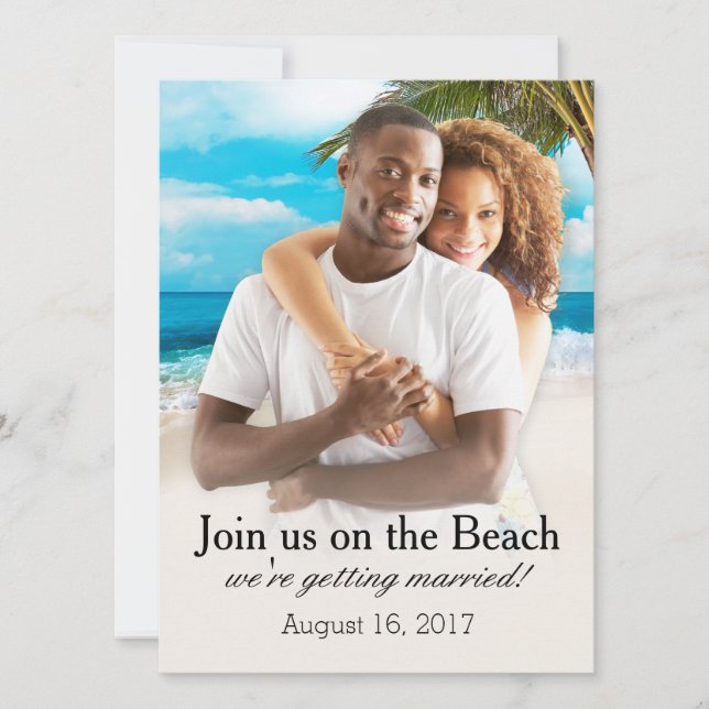 White Sands Beach ASK ME TO PHOTOCHOP YOUR PIC Invitation (Front)