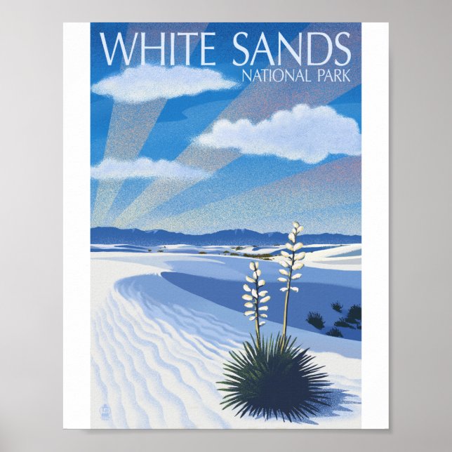 White Sands National Park Litho Artwork Poster (Front)