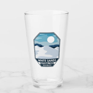 White Sands National Park Minimal Retro Emblem Glass