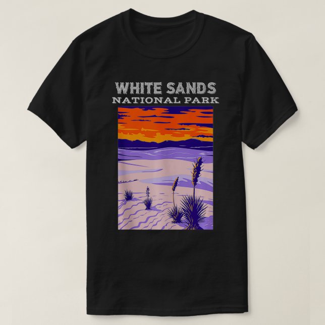 White Sands National Park New Meico Camping Hiking T-Shirt (Design Front)