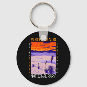 White Sands National Park New Mexico Distressed Vi Key Ring