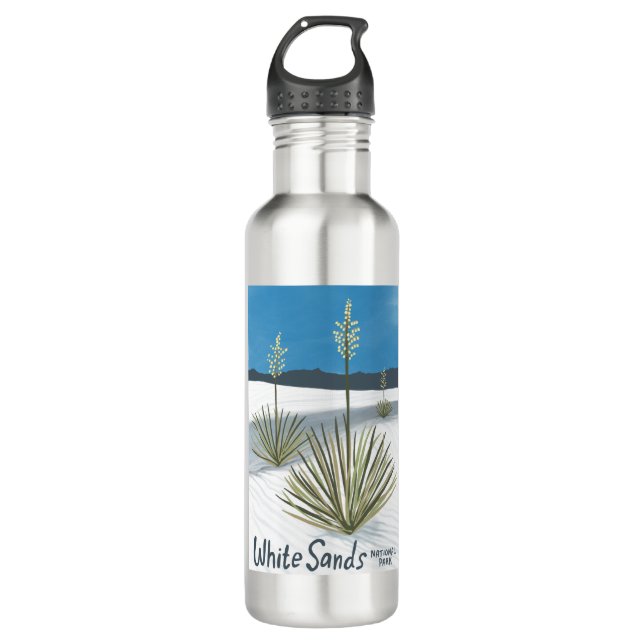 White Sands National Park New Mexico Gypsum Yucca 710 Ml Water Bottle (Front)