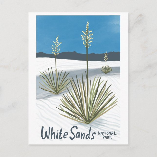 White Sands National Park New Mexico Gypsum Yucca Holiday Postcard (Front)