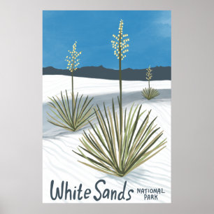 White Sands National Park New Mexico Gypsum Yucca Poster