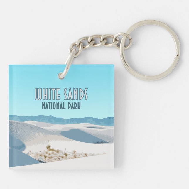 White Sands National Park New Mexico Key Ring (Back)