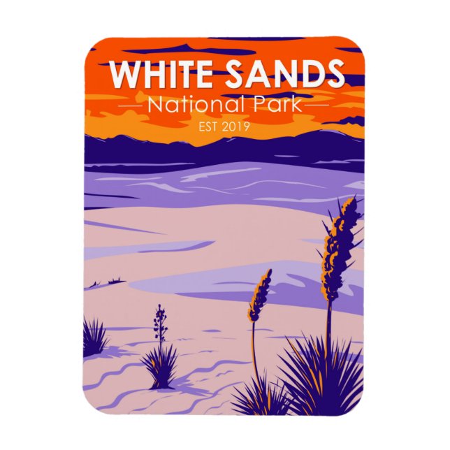 White Sands National Park New Mexico Vintage Magnet (Vertical)