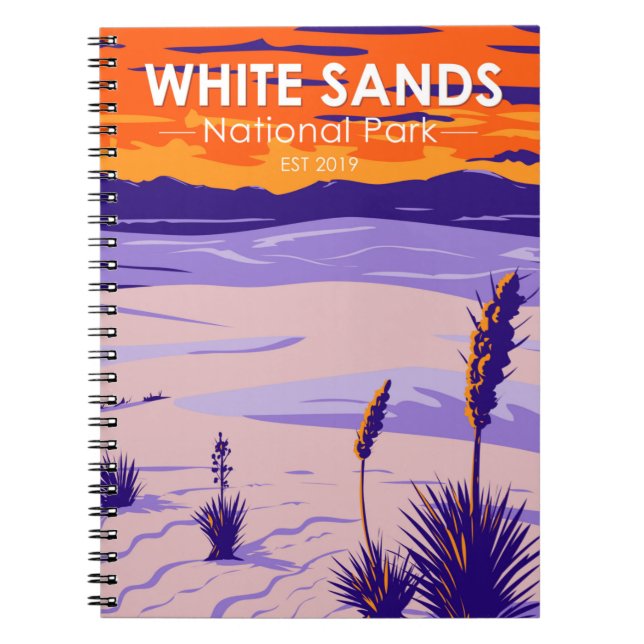 White Sands National Park New Mexico Vintage Notebook (Front)