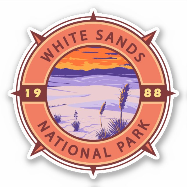 White Sands National Park Retro Compass Emblem (Front)