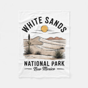 White Sands National Park Souvenir New Mexico Men  Fleece Blanket