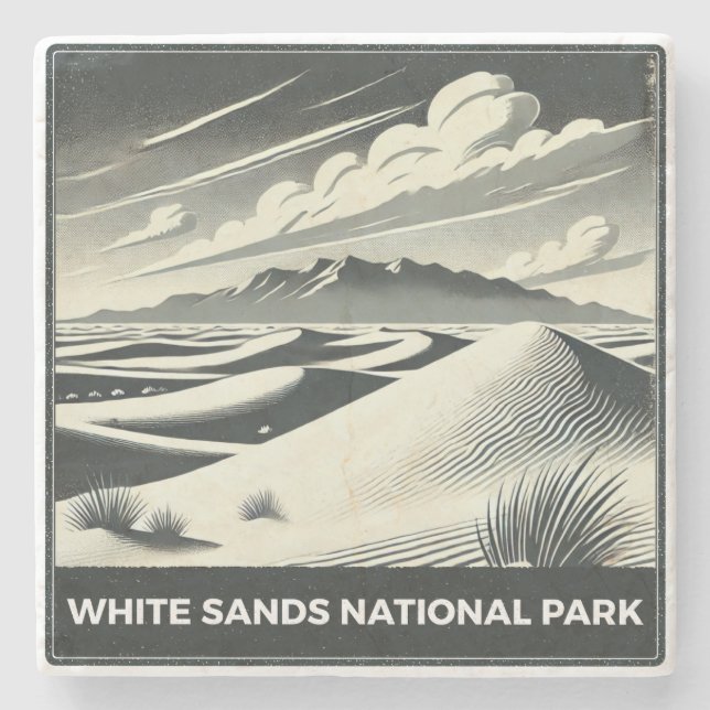 White Sands National Park Stone Coaster (Front)