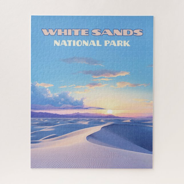 White Sands National Park Sunset Dunes New Mexico Jigsaw Puzzle (Vertical)