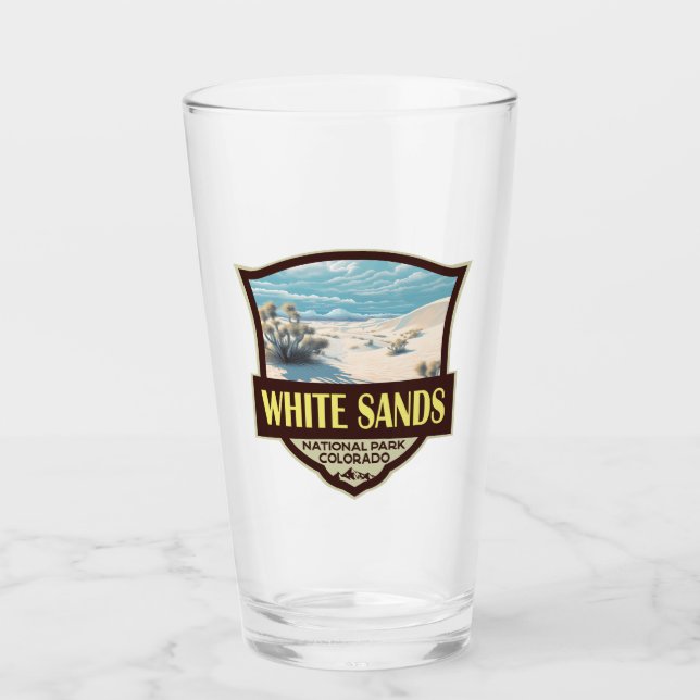 White Sands National Park Travel Art Vintage Glass (Front)