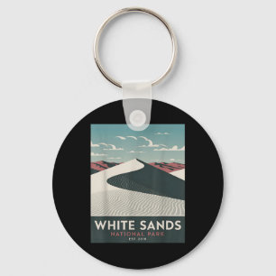 White Sands National Park Vintage Camping Hiking M Key Ring