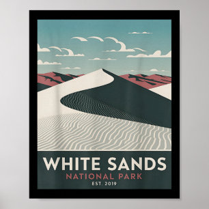 White Sands National Park Vintage Camping Hiking M Poster