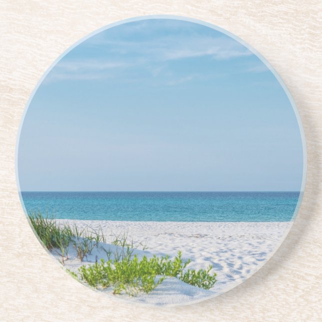 White Sandy Beach Florida Coastline Coaster (Front)